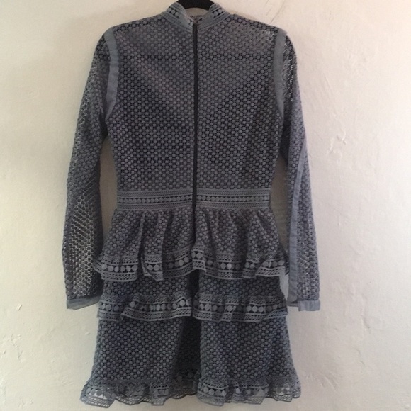 SOLD self portrait mesh-dot tiered blue dress 6 - Picture 3 of 6